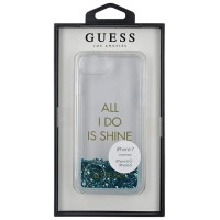 Guess GUHCP7GLUQBL iPhone 6/7/8 /SE 2020 / SE 2022 blue/blue hard case Liquid Glitter Party