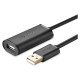 Ugreen active cable USB 2.0 extension cable 480 Mbps 5 m black (US121 10319)