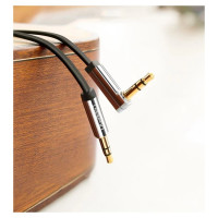 Ugreen flat angled cable AUX audio cable 3.5 mm mini jack 0.5 m black (AV119 10596)