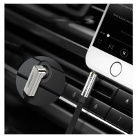 Ugreen flat angled cable AUX audio cable 3.5 mm mini jack 0.5 m black (AV119 10596)