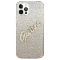 Guess GUHCP12LPCUGLSGO iPhone 12 Pro Max 6.7" gold/gold hardcase Glitter Gradient Script