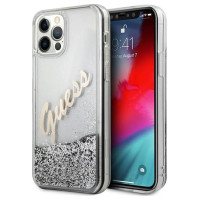 Guess GUHCP12LGLVSSI iPhone 12 Pro Max 6.7" silver/silver hardcase Glitter Vintage Script