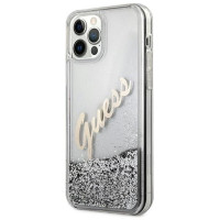 Guess GUHCP12LGLVSSI iPhone 12 Pro Max 6.7" silver/silver hardcase Glitter Vintage Script