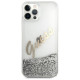 Guess GUHCP12LGLVSSI iPhone 12 Pro Max 6.7" silver/silver hardcase Glitter Vintage Script