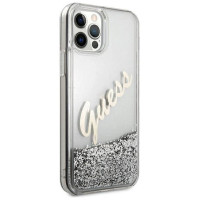 Guess GUHCP12LGLVSSI iPhone 12 Pro Max 6.7" silver/silver hardcase Glitter Vintage Script