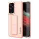 Wozinsky Kickstand Case Silicone Stand Cover for Samsung Galaxy S21 Ultra 5G Pink