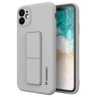 Wozinsky Kickstand Case Silicone Stand Cover for Xiaomi Redmi 10X 4G / Xiaomi Redmi Note 9 Gray