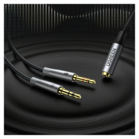 Ugreen AUX splitter cable 3.5 mm mini jack (female) - 2x 3.5 mm mini jack (male - microphone and headphones) silver (AV193 50255)