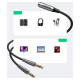 Ugreen AUX splitter cable 3.5 mm mini jack (female) - 2x 3.5 mm mini jack (male - microphone and headphones) silver (AV193 50255)