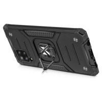 Wozinsky Ring Armor Case Kickstand Tough Rugged Cover for Samsung Galaxy A42 5G pink