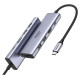 Ugreen 6in1 Multifunctional USB Type C HUB - 2x USB 3.2 Gen 1 / HDMI 4K 60Hz / SD and TF Card Reader / USB Type C PD 100W Gray (60384 CM511)