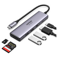 Ugreen 6in1 Multifunctional USB Type C HUB - 2x USB 3.2 Gen 1 / HDMI 4K 60Hz / SD and TF Card Reader / USB Type C PD 100W Gray (60384 CM511)