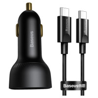 Baseus Superme fast car charger USB / USB Type C 100W PPS Quick Charge Power Delivery + USB cable Type C 100W (20V/5A) 1m black (TZCCZX-01)