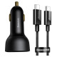 Baseus Superme fast car charger USB / USB Type C 100W PPS Quick Charge Power Delivery + USB cable Type C 100W (20V/5A) 1m black (TZCCZX-01)