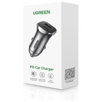 Ugreen Car Charger USB Type C / USB 24W Power Delivery Quick Charge Gray (30780)