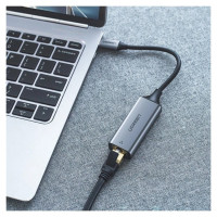 Ugreen external network adapter RJ45 - USB Type C (1000 Mbps / 1 Gbps) Gigabit Ethernet gray (CM199)