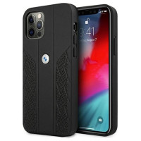 BMW Etui BMW BMHCP12LRSPPK iPhone 12 Pro Max 6,7" czarny/black hardcase Leather Curve Perforate
