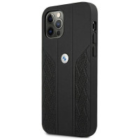 BMW Etui BMW BMHCP12LRSPPK iPhone 12 Pro Max 6,7" czarny/black hardcase Leather Curve Perforate