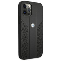BMW Etui BMW BMHCP12LRSPPK iPhone 12 Pro Max 6,7" czarny/black hardcase Leather Curve Perforate