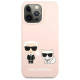 Karl Lagerfeld KLHCP13LSSKCI iPhone 13 Pro / 13  6,1" hardcase jasno różowy/light pink Silicone Karl & Choupette