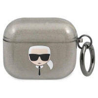 Karl Lagerfeld KLA3UKHGK AirPods 3 cover czarny/black Glitter Karl`s Head