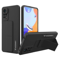 Wozinsky Kickstand Case Silicone Stand Cover for Xiaomi Redmi Note 11 Pro black