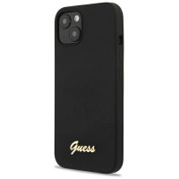 Guess GUHMP13MLSLMGBK iPhone 13 6.1" black/black hardcase Silicone Script Gold Logo Magsafe