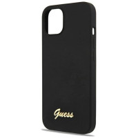 Guess GUHMP13MLSLMGBK iPhone 13 6.1" black/black hardcase Silicone Script Gold Logo Magsafe