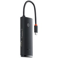 Baseus Lite Series multifunctional USB Type C HUB - 2 x USB 3.0 / USB Type C / HDMI 1.4 / SD/TF OTG black (WKQX050001)