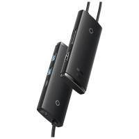 Baseus Lite Series multifunctional USB Type C HUB - 2 x USB 3.0 / USB Type C / HDMI 1.4 / SD/TF OTG black (WKQX050001)