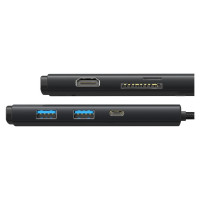 Baseus Lite Series multifunctional USB Type C HUB - 2 x USB 3.0 / USB Type C / HDMI 1.4 / SD/TF OTG black (WKQX050001)
