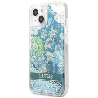 Guess GUHCP13MLFLSN iPhone 13 6.1" green/green hardcase Flower Liquid Glitter