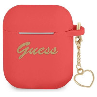 Guess GUA2LSCHSR AirPods cover red/red Silicone Charm Heart Collection