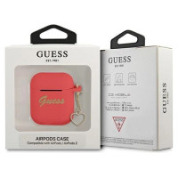 Guess GUA2LSCHSR AirPods cover red/red Silicone Charm Heart Collection