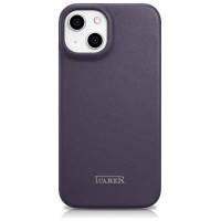 Icarer CE Premium Leather Folio Case iPhone 14 Plus Magnetic Flip Leather Folio Case MagSafe Dark Purple (WMI14220715-DP)