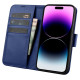 Icarer Wallet Case 2in1 Cover iPhone 14 Pro Leather Flip Case Anti-RFID blue (WMI14220726-BU)