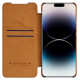 Nillkin Qin Leather Pro Case iPhone 14 Pro Max Camera Cover Holster Cover Flip Case Brown