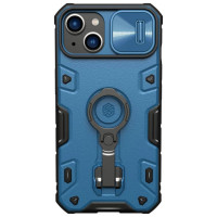 Nillkin CamShield Armor Pro Case iPhone 14 Plus armored cover with camera cover ring stand blue