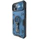 Nillkin CamShield Armor Pro Case iPhone 14 Plus armored cover with camera cover ring stand blue