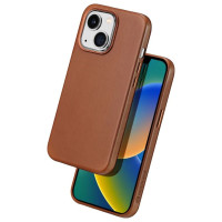 Dux Ducis Naples case for iPhone 14 magnetic leather case MagSafe brown