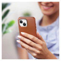 Dux Ducis Naples case for iPhone 14 magnetic leather case MagSafe brown