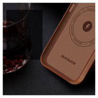 Dux Ducis Naples case for iPhone 14 magnetic leather case MagSafe brown
