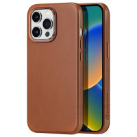 Dux Ducis Naples iPhone 14 Pro case magnetic leather MagSafe case brown