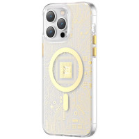 Kingxbar PQY Geek Series magnetic case for iPhone 14 Plus MagSafe gold