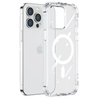 Joyroom Magnetic Defender Magnetic Case for iPhone 14 Plus Armored Case with Hooks Stand Clear (MagSafe Compatible)