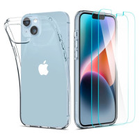 Spigen Crystal Case and Tempered Glass Set for iPhone 14 Plus - Clear