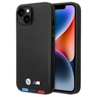 BMW Case BMW BMHMP14S22PTDK iPhone 14 6.1 "black / black Leather Stamp Tricolor Magsafe