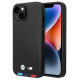 BMW Case BMW BMHMP14S22PTDK iPhone 14 6.1 "black / black Leather Stamp Tricolor Magsafe