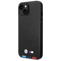 BMW Case BMW BMHMP14S22PTDK iPhone 14 6.1 "black / black Leather Stamp Tricolor Magsafe