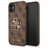 Guess case for iPhone 11 / XR from the 4G Big Metal Logo series - brown